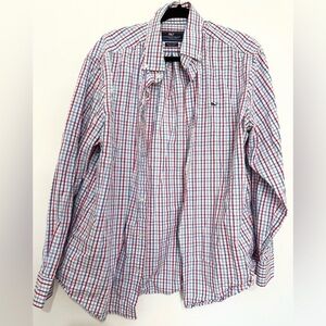 Vineyard vines the whale shirt button up men size large plaid holidays fall job